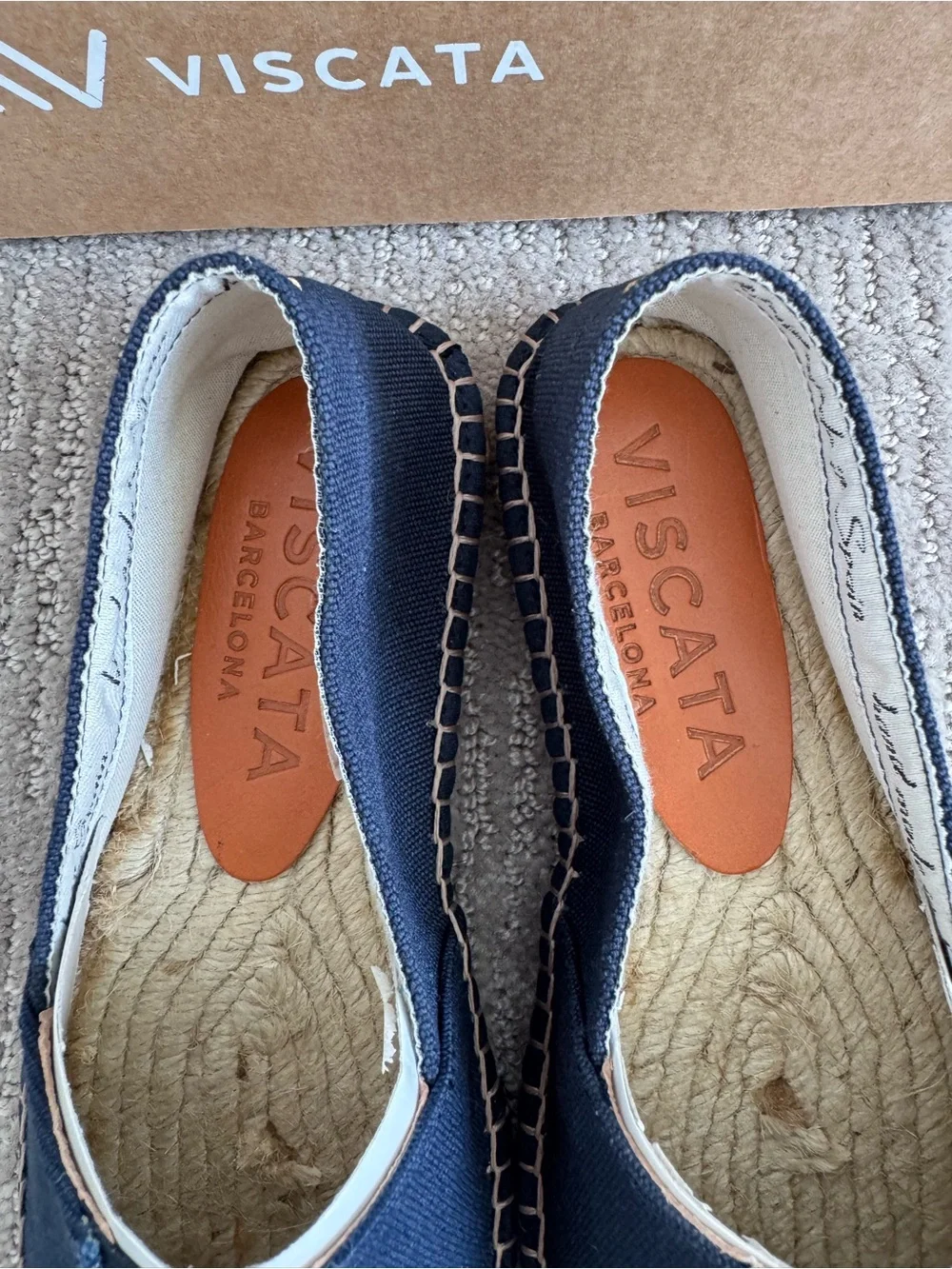 NWB Viscata Barceloneta Canvas Espadrille Flats in Navy Blue EU 37 Made in Spain